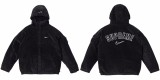 Supreme x Nike Arc Corduroy Hooded Jacket Unisex Cotton-Padded Jacket Black