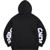 Supreme Cropped Panels Hoodie Unisex Letter Embroidered Print Casual Street Sweatshirts