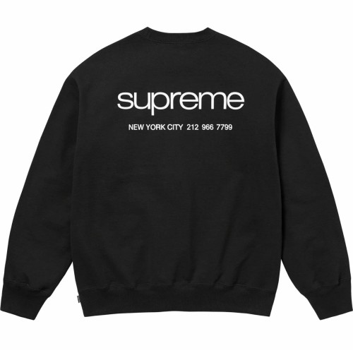 Supreme NYC Crewneck Pullover Letter Embroidered Logo Sweatshirts