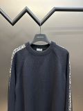 Dior Unisex Cashmere Round Neck Sweater Sleeve Woven Jacquard Wool Sweater