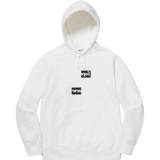 Supreme CDG Split Box Logo Hoodie Unisex Misplaced Patchwork Plush Casual Street Sweatshirts