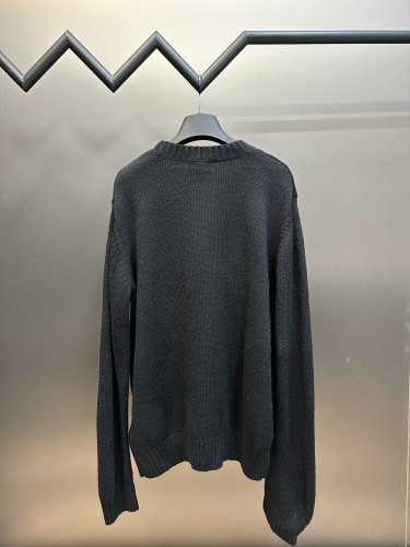Prada Classic Simplicity Jacquard Knitting Wool Sweater Pullover Unisex Embroidery Sweater