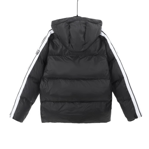 Palm Angels Fashion Classic Winter Warmth Jacket Unisex Retro Black Full Zip Down Coat