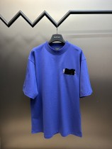 Balenciaga Adhesive Tape Letters Print Logo Short Sleeve Unisex Casual Blue T-Shirts