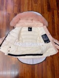 Moncler Women Waist Collection Small Buckle Short Down Jacket Full Zip Fox Hoodie Down Jacket