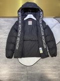 Moncler Classic Fashion Down Jacket Unisex Thick White Label Embroidered Hoodie Down Coats