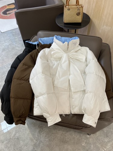 Prada Fashion Women Delicate Elegant Bowknot Down Jacket