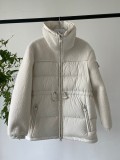 Moncler Escaut Women Lower Back Down Jacket Integrated Fur And Fur Full Zip Down Jacket