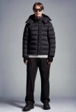 Moncler Black Knight Classic Fashion Down Jacket Men Reflective Logo Hoodie Full Zip Down Coats