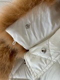 Moncler Busard Women Hoodie Down Jacket Full Zip Fox Collar Long-style Down Jacket