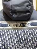 Dior Classic Fashion Two Sided Down Jacket Unisex Full Letter Jacquard Logo Hoodie Zip Down Coats