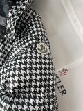 Moncler Houndstooth Classic Fashion Down Jacket Unisex Full Zip Hoodie Down Coats