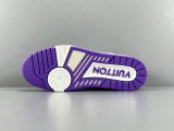 Louis Vuitton Trainer Fashion Low Casual Board Shoes Men Rendering Sneakers White Purple