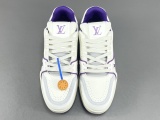 Louis Vuitton Trainer Fashion Low Casual Board Shoes Men Rendering Sneakers White Purple