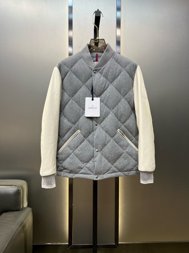 Moncler Classic Sheepskin Sleeve Fashion Down Jacket Men Full Zip Down Jacket Coats
