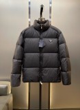 Prada Classic Re-Nylon Down Jacket Unisex Metal Triangle Logo Casual Down Jacket