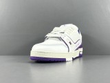 Louis Vuitton Trainer Fashion Low Casual Board Shoes Men Rendering Sneakers White Purple