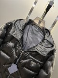 Prada Classic Re-Nylon Jacquard Down Jacket Unisex Enamel Metal Triangle Logo Casual Hoodie Down Jacket