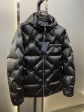 Prada Classic Re-Nylon Jacquard Down Jacket Unisex Enamel Metal Triangle Logo Casual Hoodie Down Jacket