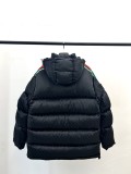 Gucci Classic Fashion Hoodie Down Jacket Unisex GG Contrasting Color Patchwork Webbing Zip Down Coat