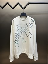 Louis Vuitton Embroidered Gradient Round Neck Pullover Unisex Sports Sweatshirts High-Quality