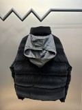 Prada Classic Triangle Velvet Down Jacket Unisex Casual Lightweight Warm Hoodie Down Jacket