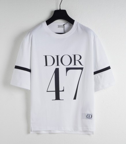 Dior The Iconic Print of 1947 Logo Embroidery Short Sleeve Unisex Casual Street T-Shirts