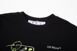 Off White Hand Drawn Letters For Character Curves T-Shirt Fashion Unisex Cotton Short Sleeve