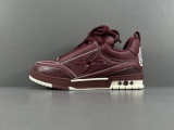 Louis Vuitton SKate Fashion Low Casual Board Shoes Men Rendering Sneakers Dark Red