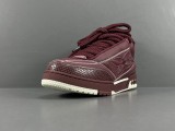 Louis Vuitton SKate Fashion Low Casual Board Shoes Men Rendering Sneakers Dark Red
