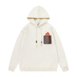 Loewe Unisex Classic Embroidered Flame Elf Skin Label Logo Pullover Casual Cotton Hoodies Sweatshirts
