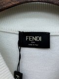 Fendi Classic Full Embroidered Logo Wool Blend Sweater Pullover Unisex Casual Half High Neck Sweater