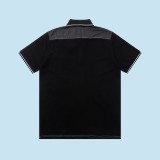 PRADA Pocket Letter Splicing Design Polo Collar Short Sleeve Men Elegant Simplicity Casual T-Shirts