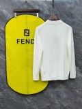 Fendi Classic Full Embroidered Logo Wool Blend Sweater Pullover Unisex Casual Half High Neck Sweater