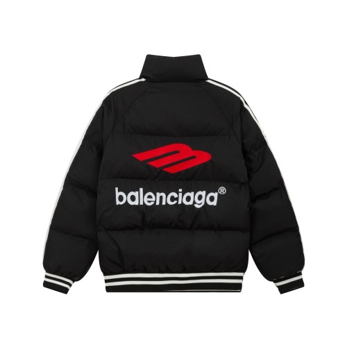 Balenciaga Unisex Co-branded Down Jackets Full Zip Stand Collar Down Jacket