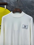 Fendi Classic Full Embroidered Logo Wool Blend Sweater Pullover Unisex Casual Half High Neck Sweater