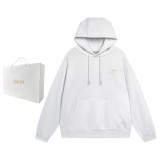Dior Classic Letter Concave Convex Three-dimensional Embroidery Logo Hoodie Unisex Casual Sweatshirts
