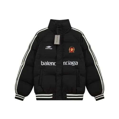 Balenciaga Unisex Co-branded Down Jackets Full Zip Stand Collar Down Jacket