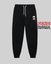 Fendi Classic Slim Leather Label Minimalist Logo Sports Pants Unisex Casual Elastic Waist Sweatpants