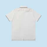 PRADA Pocket Letter Splicing Design Polo Collar Short Sleeve Men Elegant Simplicity Casual T-Shirts