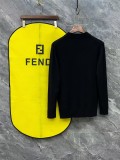Fendi Classic Full Embroidered Logo Wool Blend Sweater Pullover Unisex Casual Half High Neck Sweater