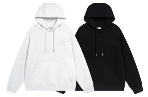 Dior Classic Letter Concave Convex Three-dimensional Embroidery Logo Hoodie Unisex Casual Sweatshirts