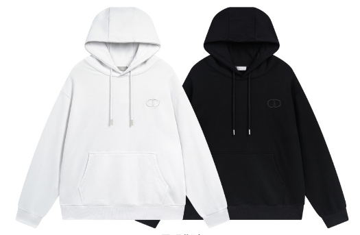 Dior Classic Letter Concave Convex Three-dimensional Embroidery Logo Hoodie Unisex Casual Sweatshirts