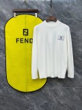 Fendi Classic Full Embroidered Logo Wool Blend Sweater Pullover Unisex Casual Half High Neck Sweater