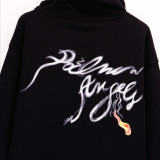 Palm Angels Smoke Effect Logo Letter Print Pullover Hoodie Unisex Casual Cotton Sweatshirt
