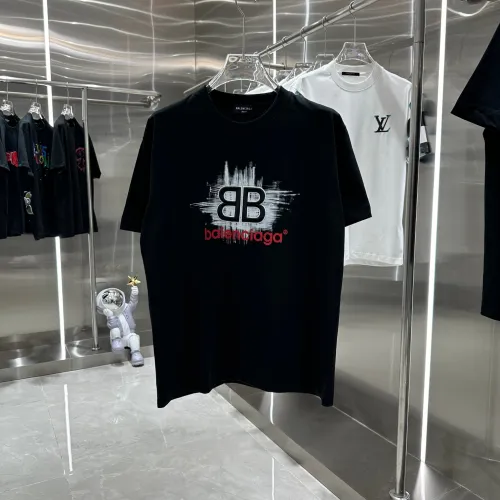 Balenciaga BB Three-Dimensional Embroidery Logo Short Sleeve Unisex Casual Cotton T-Shirts