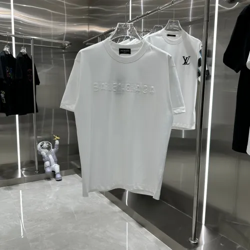 Balenciaga Embroidery Logo Short Sleeve Unisex Casual Cotton T-Shirts