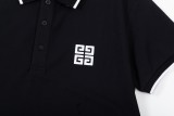 Givenchy Classic Letter Patchwork Woven Collar Polo Shirt Men Embroidery Logo Short Sleeve