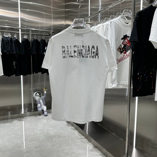 Balenciaga BB Personalized Print Logo Short Sleeve Unisex Casual Cotton T-Shirts