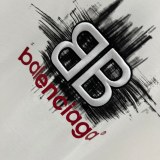 Balenciaga BB Three-Dimensional Embroidery Logo Short Sleeve Unisex Casual Cotton T-Shirts